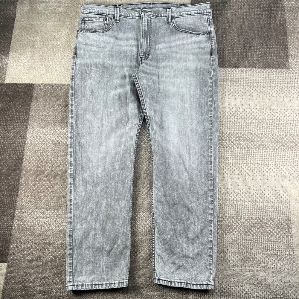 Levis 502 Taper Gray Acid Wash Jeans Mens 40x32 Whiskered